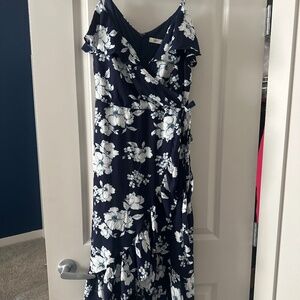 Floral navy blue dress